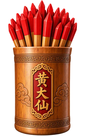Wong Tai Sin fortune stick cylinder